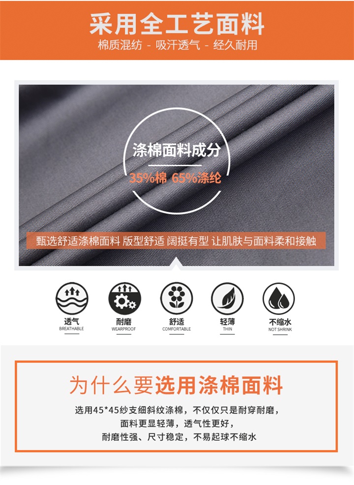 时尚短袖工作服夏季工作服(图4)