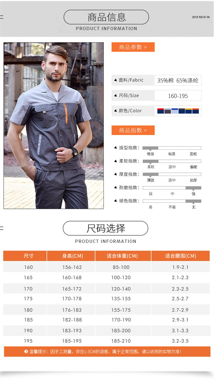 时尚短袖工作服夏季工作服(图5)