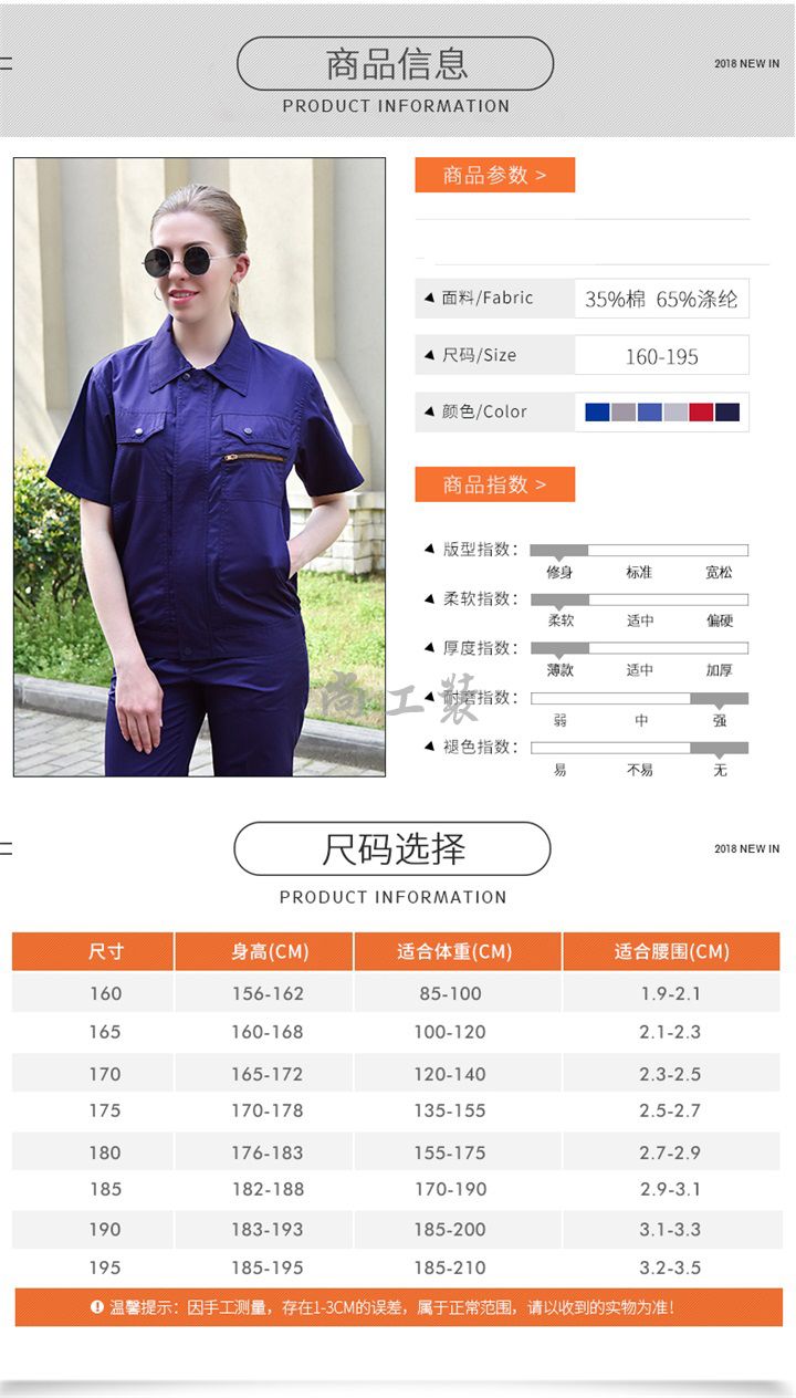 井蓝色涤棉防静电工作服SGZ060(图4)