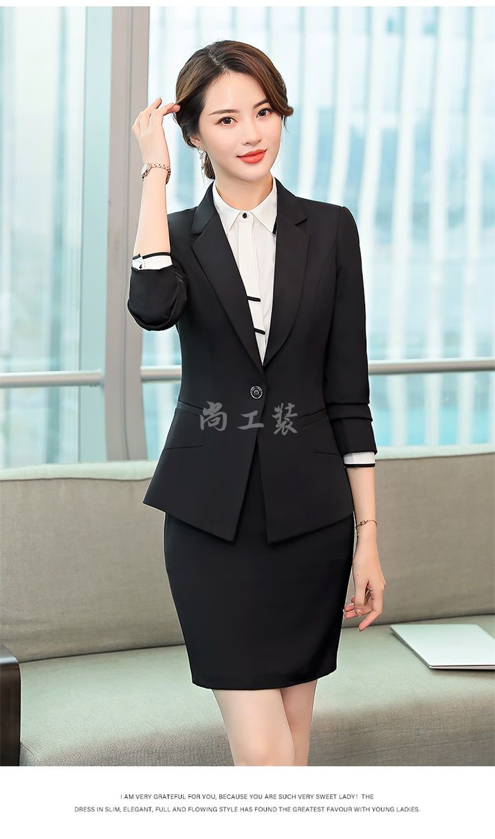 女士西服套装-女士职业装-黑色(图11)