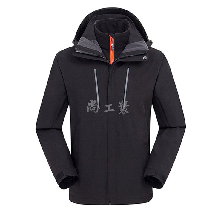 专业户外两件套冲锋衣黑色(图3)